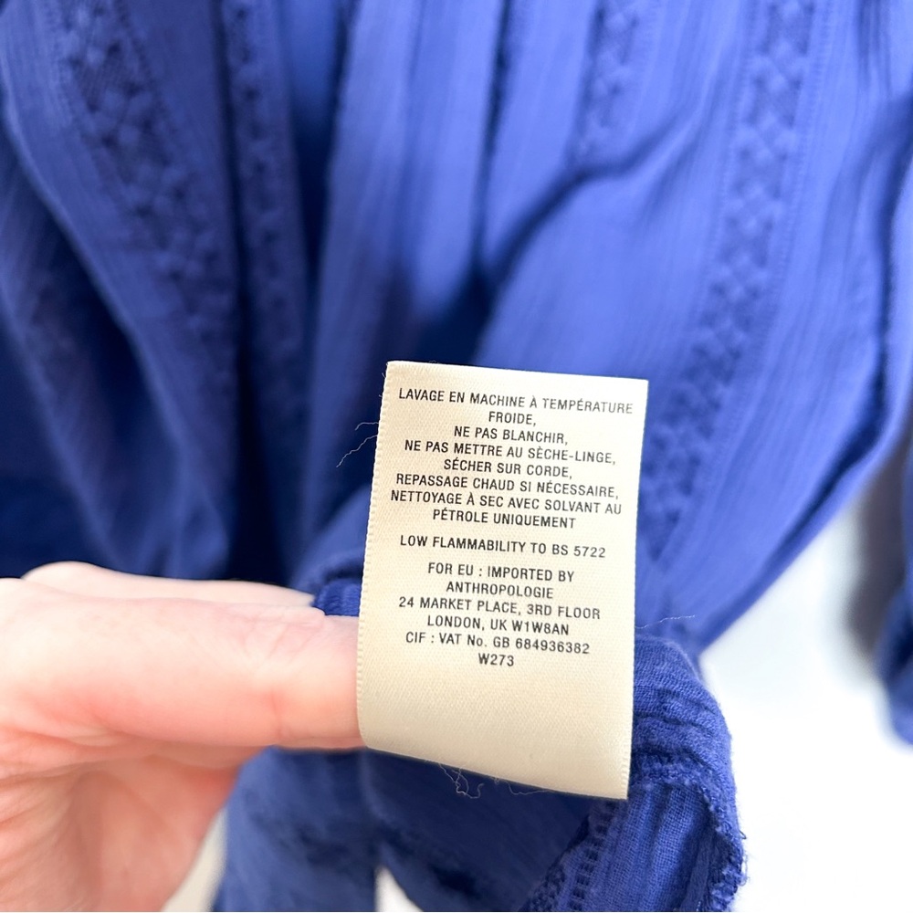 Anthropologie Blue Lace Blouse - Picture 6 of 7